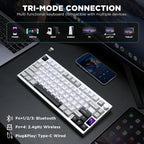 YUNZII AL80 Wireless Mechanical Keyboard, Full Aluminum CNC, Smart LCD Display - Image 4
