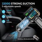 Car Vacuum Cleaner, 22000PA High Power Portable Handheld Car Vacuum & Air Duster - Image 2