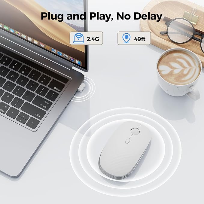 TECKNET Wireless Mouse, Rechargeable Slim Portable Silent Computer Mouse - Image 2