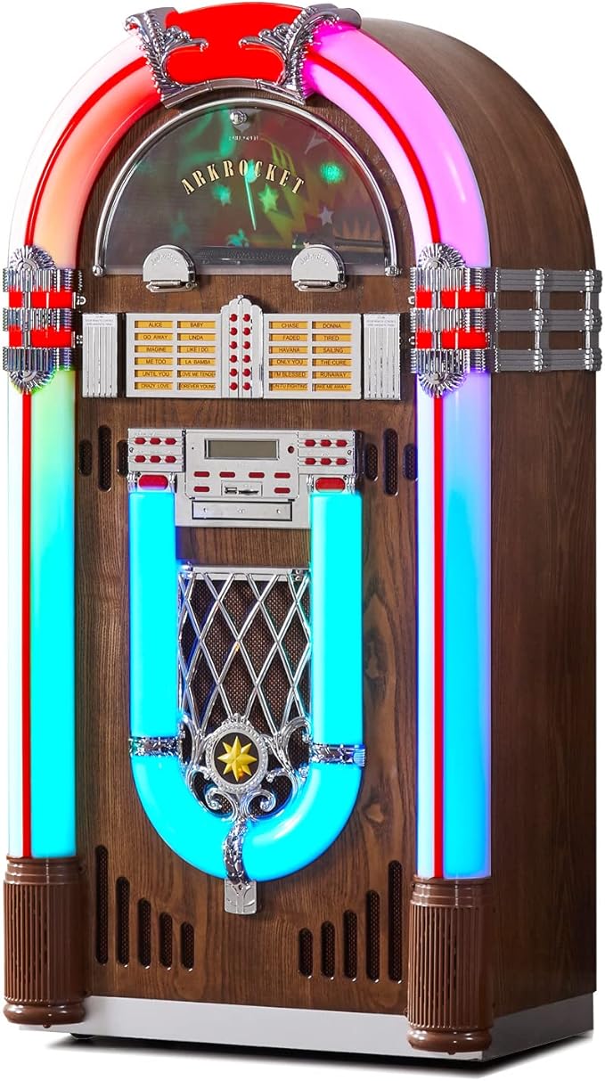 Arkrocket Saturn V Full Size Jukebox Vinyl Record Player Bluetooth USB SD CD by ARKROCKETAUDIO