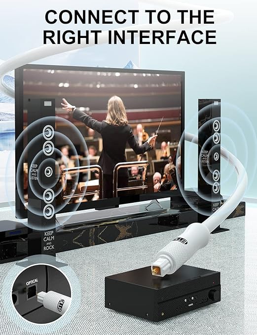 EMK White Optical Audio Cable - Image 4
