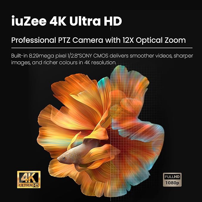 PTZ Camera 4K Conference Room Camera USB3.0/HDMI Live Streaming 12X Optical - Image 3