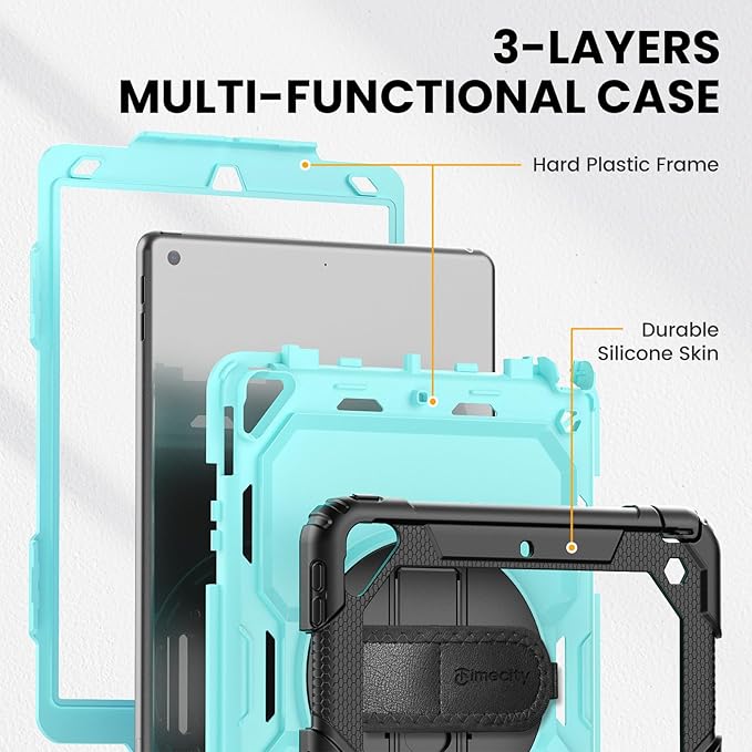 Timecity for iPad Air 3/ Pro 10.5 Inch Case, 360° Rotating Stand, Pencil Holder - Image 5
