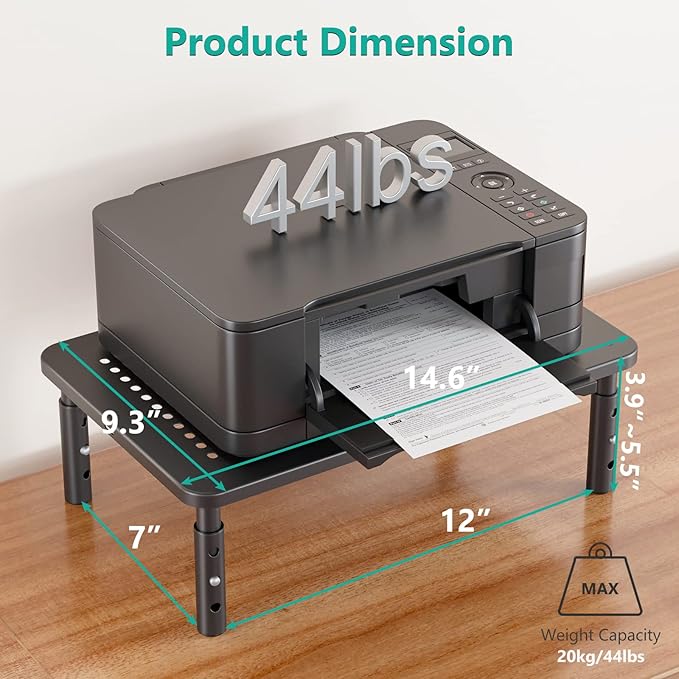 WALI Dual Monitor Stand for Desk, Desk Monitor Riser 3 Height Adjustable - Image 3
