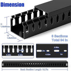 ZhiYo H1.4 x W1.6in Server Rack Cable Management Raceway, 94.5in Cable Raceway - Image 2