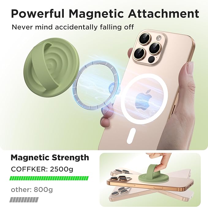 Magnetic Phone Ring Grip Holder, Silicone Finger Loop Grip, Compatible - Image 3