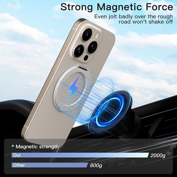 COOLQO Upgraded Magnetic Phone Ring Holder Stand, Super Magnet Cell Phone Grip - Image 5