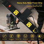 SURAIELEC 12 Outlet Long Metal Power Strip, 15FT Cord Surge Protector, Angled - Image 3