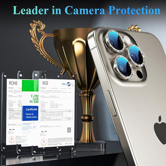 YWXTW Designed for iPhone 16 Pro/iPhone 16 Pro Max Camera Lens Protector Bling - Image 2