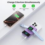 Magnetic Portable Charger for iPhone, 3-in-1 10800mAh Qi2 15W Wireless Power - Image 7