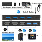 HDMI2.1 KVM Switch 2 Computer 1 Monitor 8K@60Hz, KVM Switch HDMI 2 Port - Image 3