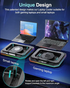 MOUNT PRO Gaming Laptop Cooling Pad, RGB Laptop Cooler Stand - Image 3