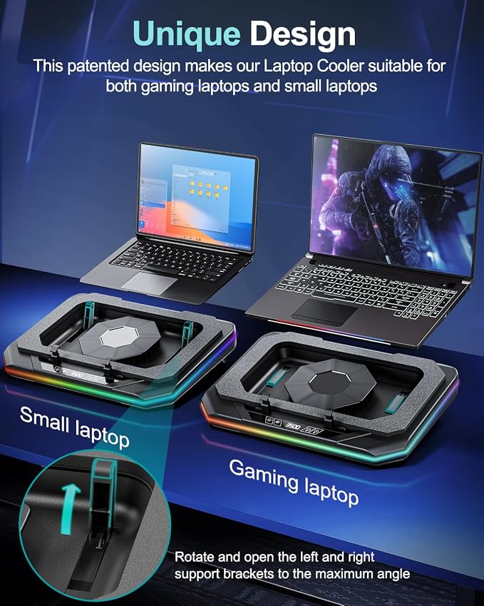 MOUNT PRO Gaming Laptop Cooling Pad, RGB Laptop Cooler Stand - Image 3