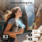 Misting Portable Handheld Fan, Powerful Turbo Motor, 6000mAh Rechargeable - Image 3