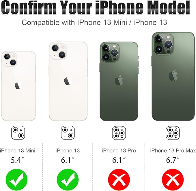 AGVEE 3+3 6 Pack for iPhone 13 6.1" / 13 Mini 5.4" Camera Lens Cover Protector - Image 2