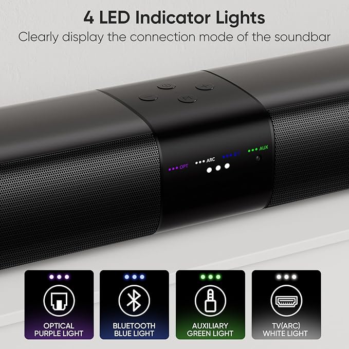 Sound Bar for Smart TV, 80W 2.0 Channel Detachable Soundbar - Image 3