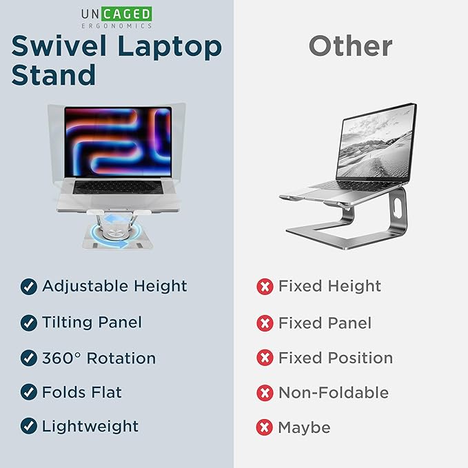 Uncaged Ergonomics Swivel Laptop Stand - Image 5
