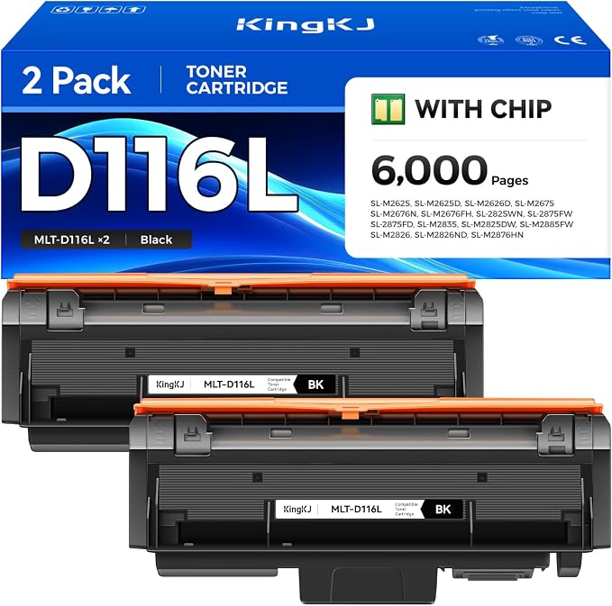 MLT-D116L Toner Cartridge Black 2-Pack High-Yield Replacement by KingKJInkToner