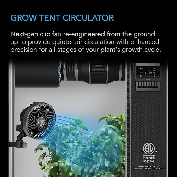 AC Infinity CLOUDRAY A9, Grow Tent Clip Fan 9” - Image 2