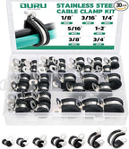 30PCS Cable Clamps Assortment Kit, 7 Sizes—1/8" 3/16" 1/4" 5/16" 3/8" 1/2" 3/4" by OURU
