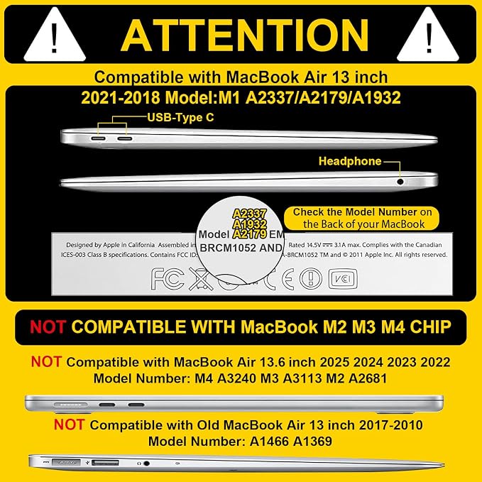 Compatible with MacBook Air 13 inch Case 2021 2020 2019 2018 M1 A2337 A2179 - Image 8