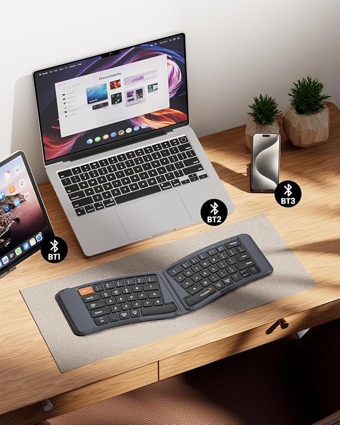 ProtoArc Ergonomic Foldable Keyboard, XK03 Split Folding Bluetooth Keyboard - Image 4