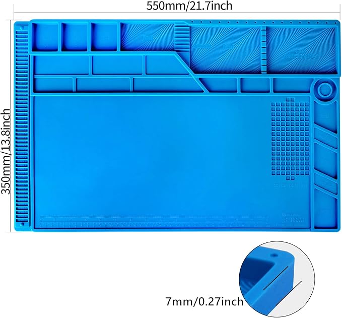 Kaisi S-180 Large Silicone Soldering Mat Magnetic Repair Work Mat, Heat - Image 2