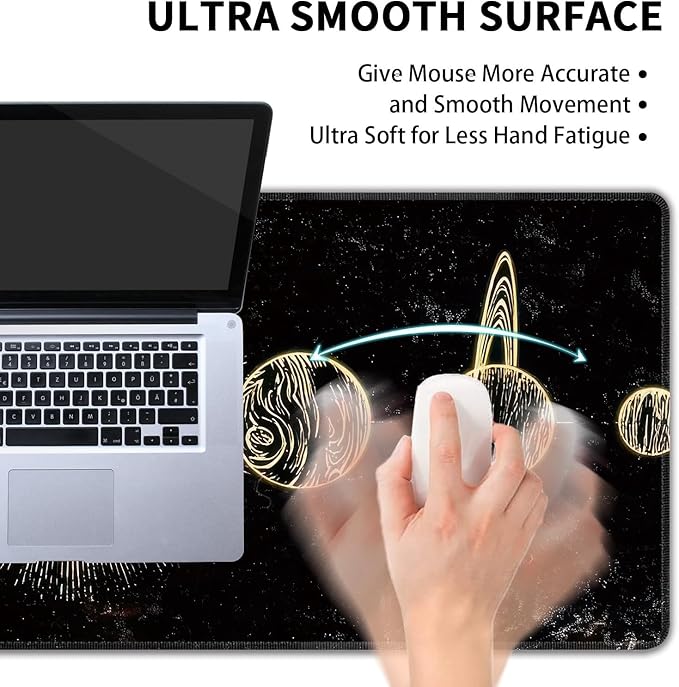Galaxy Planet Large Mouse Pad, Gaming Keyboard Desk Pad, Extended Mouse Mat - Image 5