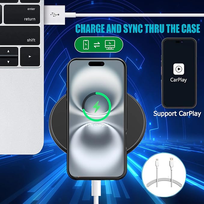 Battery Case iPhone 16 Plus, Upgraded 12000mAh Rechargeable Portable Extended - Image 6