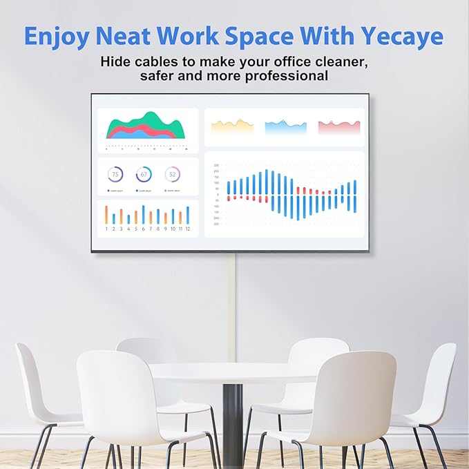 Yecaye Beige Cord Hider, One-Cord Channel Cord Cover on Wall, Cable Management - Image 3