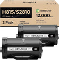 KingKJ H815 S2810 Black Toner Cartridge 2-Pack High Yield Replacement by KingKJInkToner