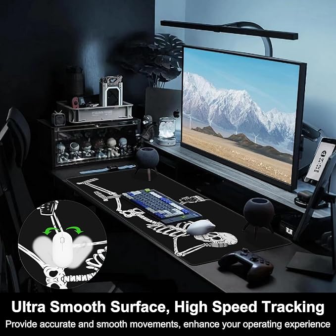Mouse Pad, Large Skeleton with Cocktail Desk Mat, Extended Non-Slip Gaming - Image 5