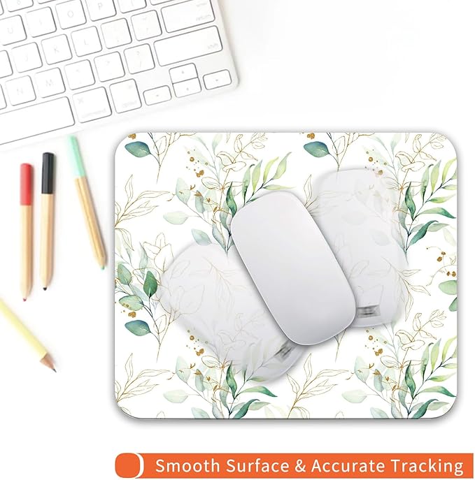 Square Mouse Pad Pretty Leaves, Personalized Premium-Textured Custom Mouse Mat - Image 4