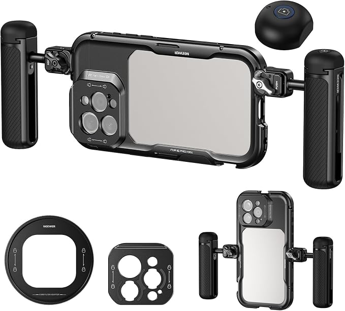 NEEWER 16 Pro Max Cage with Two Quick Release Side Handles, Phone Video Rig Kit by Neewer