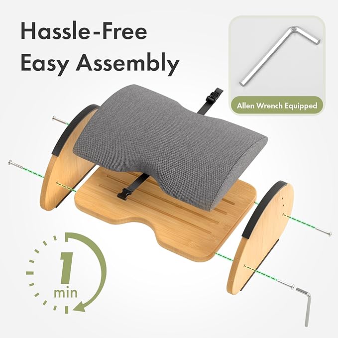 Amazer Bamboo Under Desk Footrest - Image 8