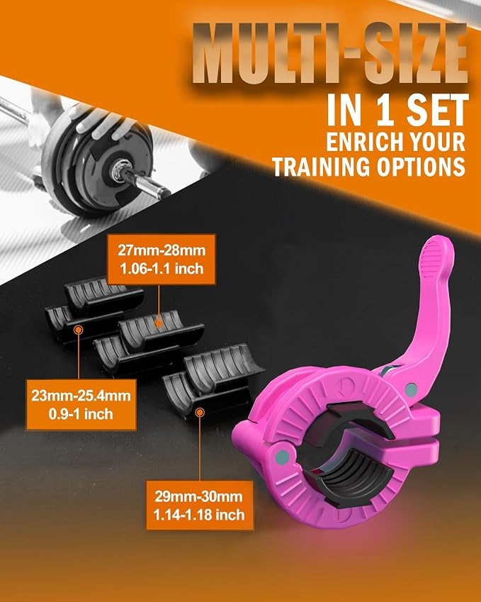 MAXRICH Barbell Clamp 1 inch Multiple Sizes & Adjustable Weight Clips - Image 2