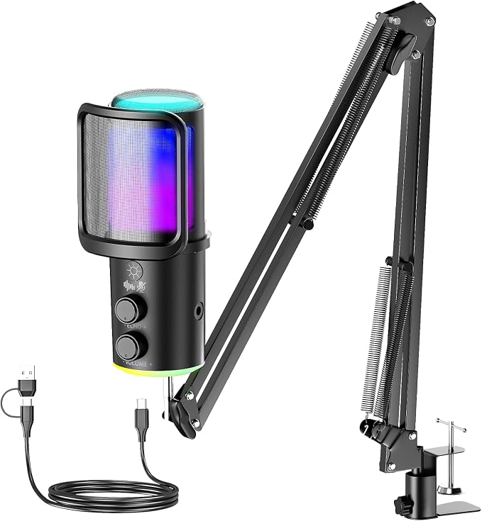 Gaming USB Microphone Kit with Boom Arm by ONIKUMAGAMING