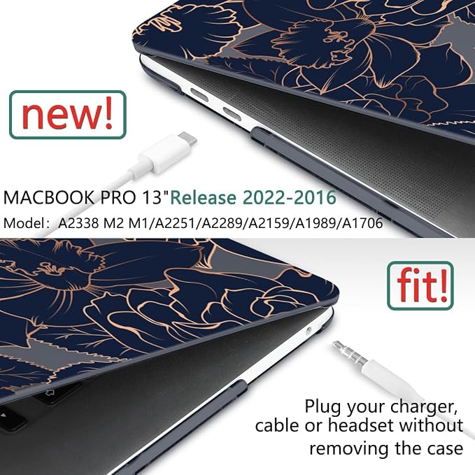 TWOLSKOO Compatible with MacBook Pro 13 inch Case 2023-2016 A2338 M2/M1 A2251 - Image 5