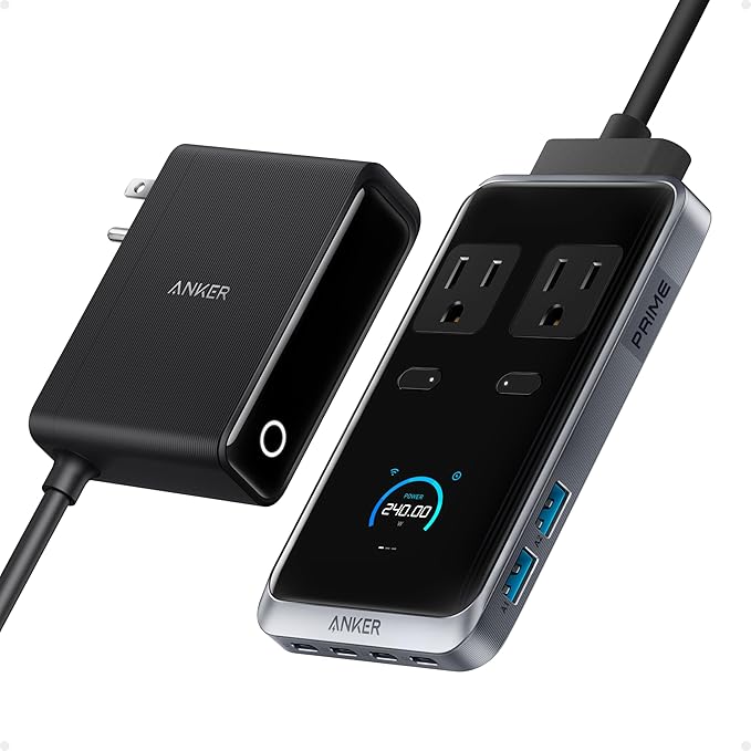 Anker Prime Charging Station, 240W 8-in-1 USB C Power Strip, 5 ft Detachable by Anker