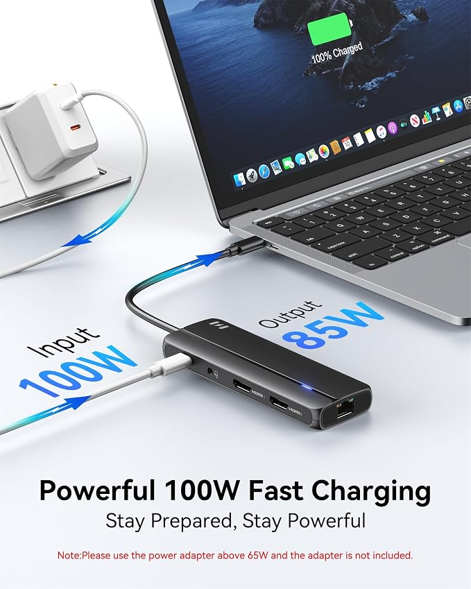 Selore Docking Station for MacBook Pro Air Windows, 10 in 1 Dual HDMI Adapter - Image 4