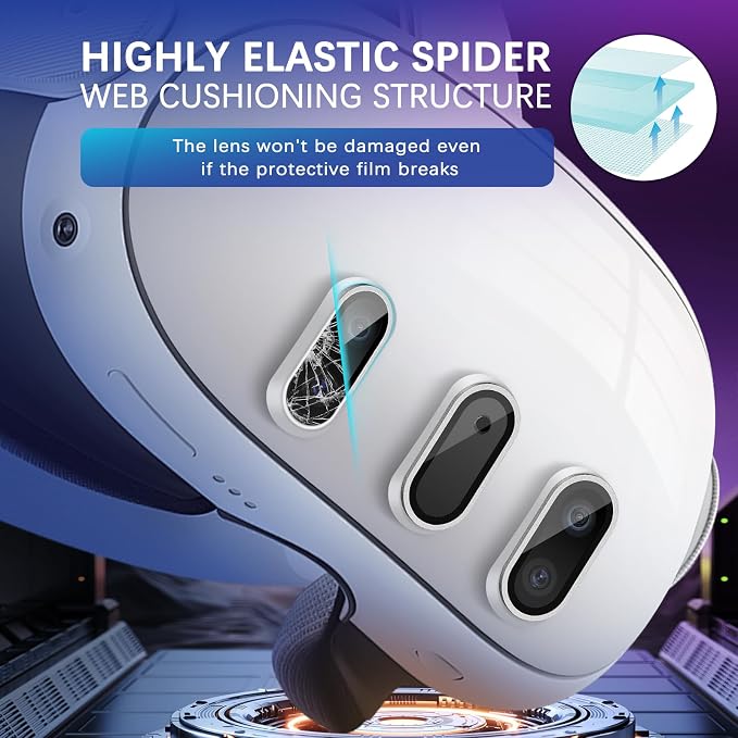 Camera Lens Protector for Oculus Meta Quest 3, Thin 9H Tempered Glass, Alloy - Image 5