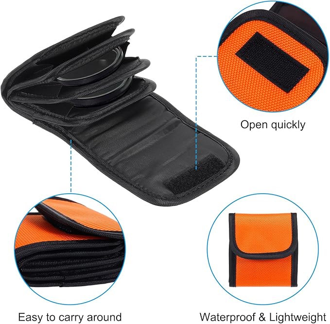 PATIKIL Lens Filter Case, 4-Pocket Camera Filter Case Portable Lens Filter - Image 4