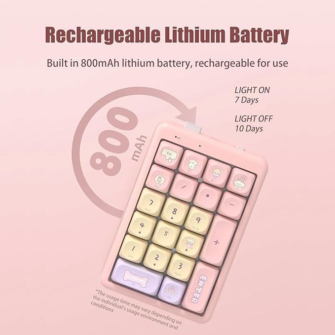 NumberPad, 21Keys HotSwappable Numpad, Rechargeable Number keypad, RGB Gasket - Image 5