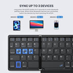 Foldable Bluetooth Keyboard, Portable Full Size Folding Keyboard - Image 3