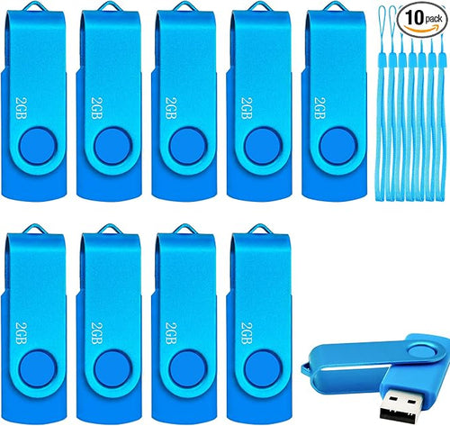 2GB USB 2.0 Flash Drive 10 Pack Nicepicten Pendrive Swivel Thumb Drives Jump by NicepictenUSBFlashDrive