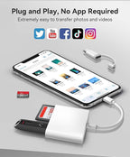 SD Card Reader for iPhone iPad Built-in Lightening & USB-C Dual Connectors Card - Image 3