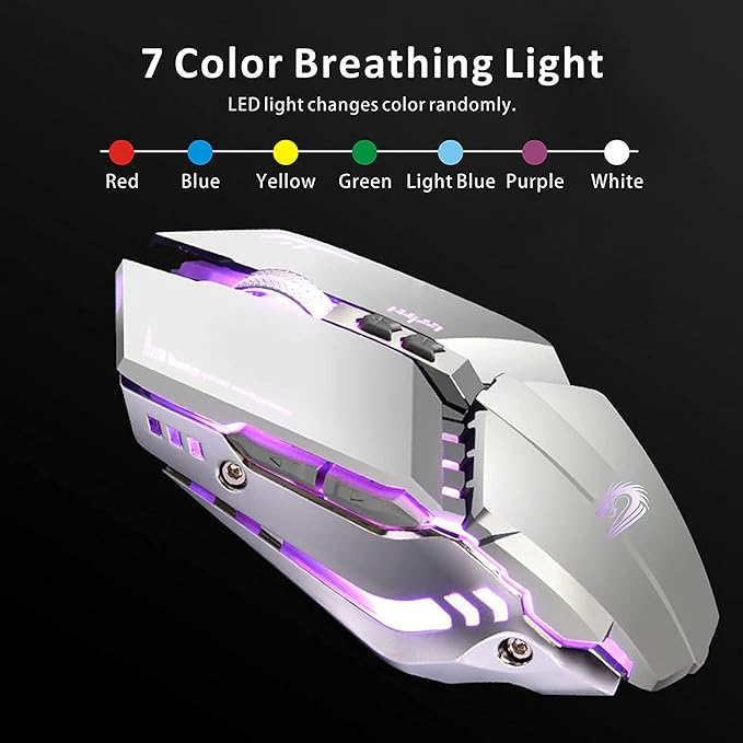 TENMOS T12 Wireless Gaming Mouse Rechargeable, 2.4G Silent Optical Wireless - Image 4