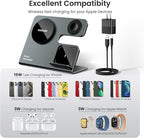3 in 1 Aluminum Alloy Magnetic Wireless Charging Station Compatible - Image 6