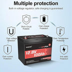 2 Pack 12V 100Ah Mini LiFePO4 Battery, Built-in 100A BMS, 1280Wh Deep Cycle - Image 2