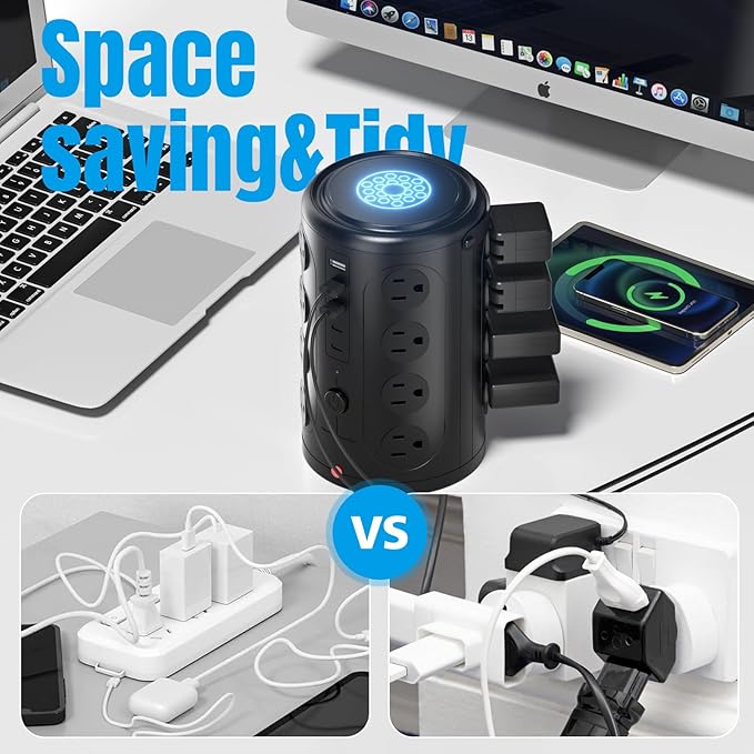 Surge Protector Power Strip, Desk Charging Station - Image 4